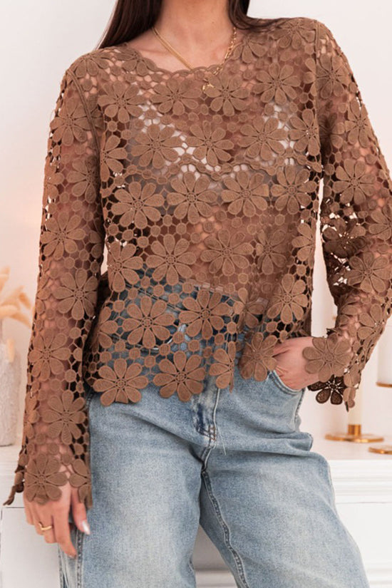 Floral Long Sleeve Cover-Up