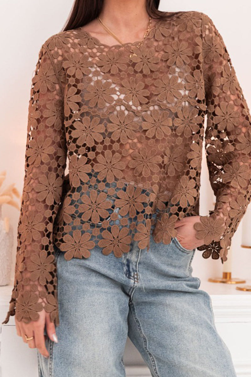 Floral Long Sleeve Cover-Up