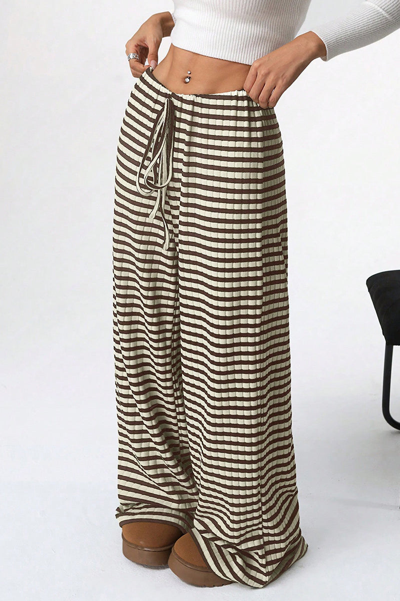 Checkered Drawstring Casual Pants