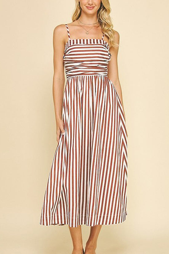 Striped Sleeveless Maxi Dress