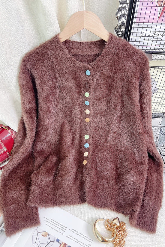 Cozy Button-Embellished Cardigan