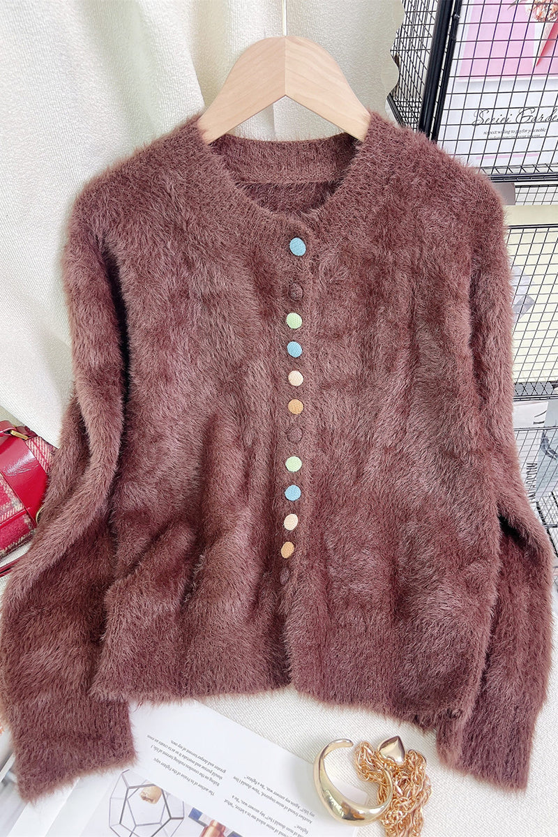 Cozy Button-Embellished Cardigan