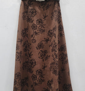 Floral Embellished Belted Midi Skirt