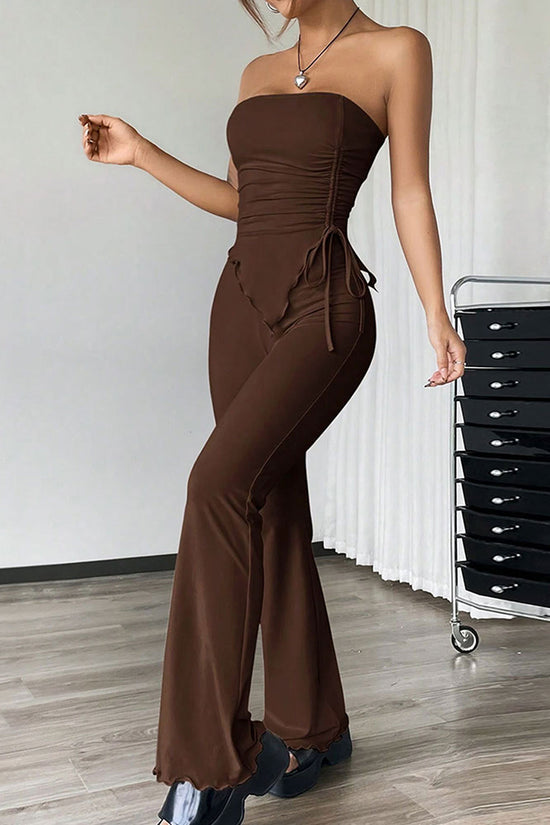 Strapless Ruched Pants Set