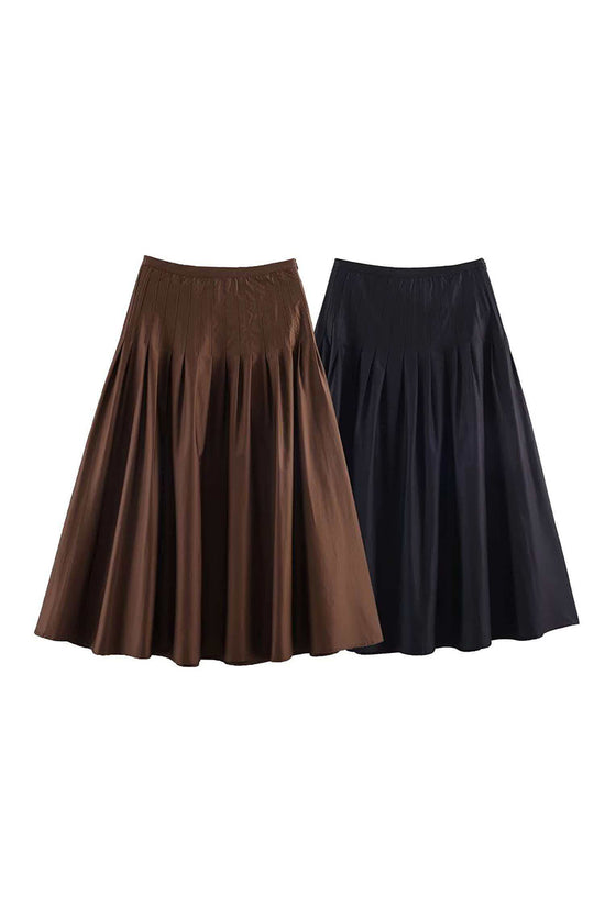 Elegant Pleated Midi Skirt