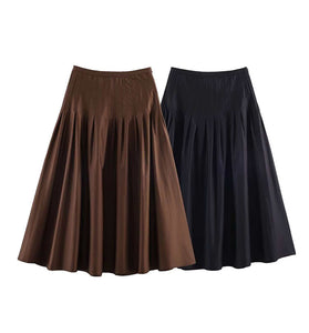 Elegant Pleated Midi Skirt
