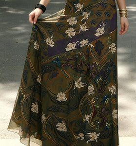 Floral Patterned Midi Skirt
