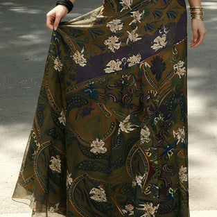 Floral Patterned Midi Skirt
