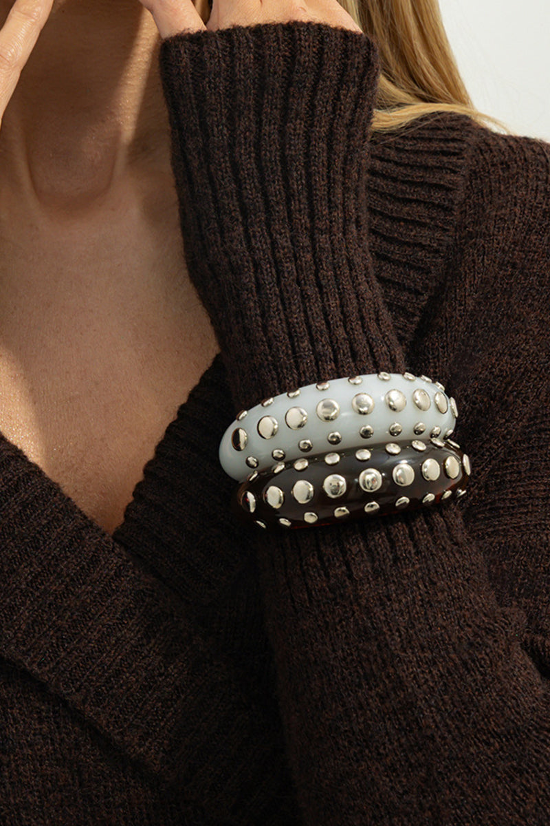Studded Statement Bangle Bracelet