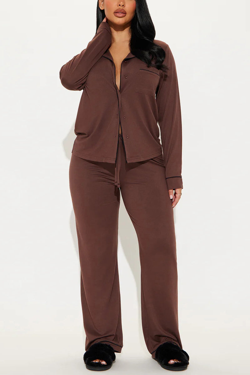 Relaxed Fit Long Sleeve Loungewear Set