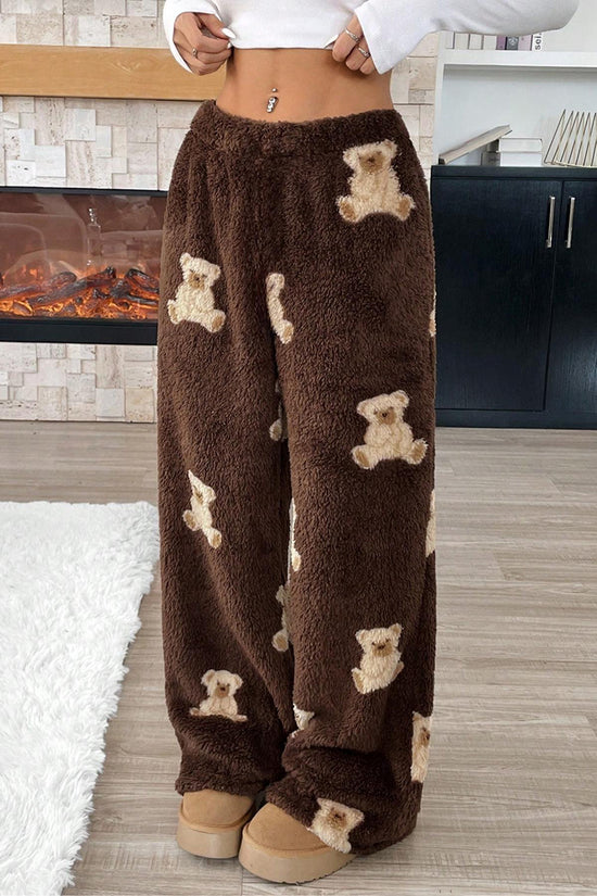 Bear Print Casual Loose Pants