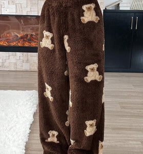 Bear Print Casual Loose Pants