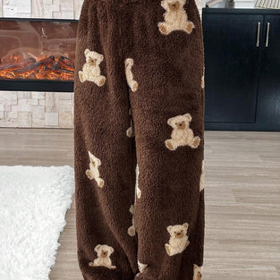 Bear Print Casual Loose Pants
