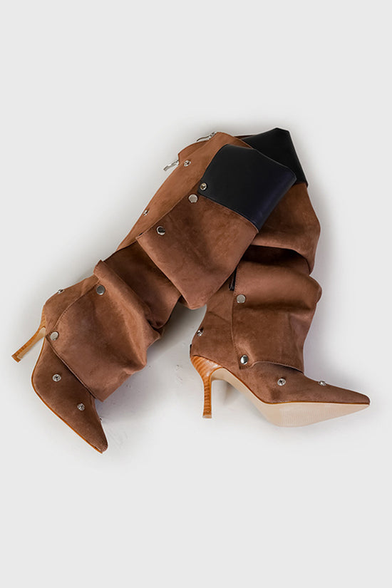 Chic Ruffled High-Heel Boots