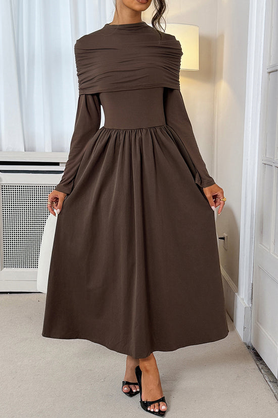 Elegant Long-Sleeve Midi Dress