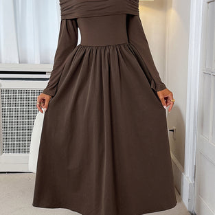 Elegant Long-Sleeve Midi Dress