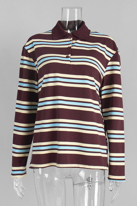 Striped Collared Long Sleeve Shirt