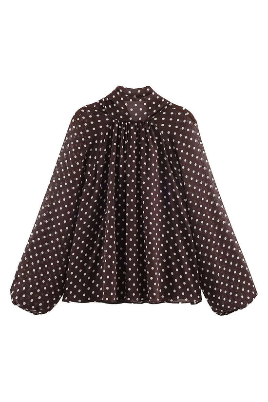 Polka Dot Long Sleeve Blouse