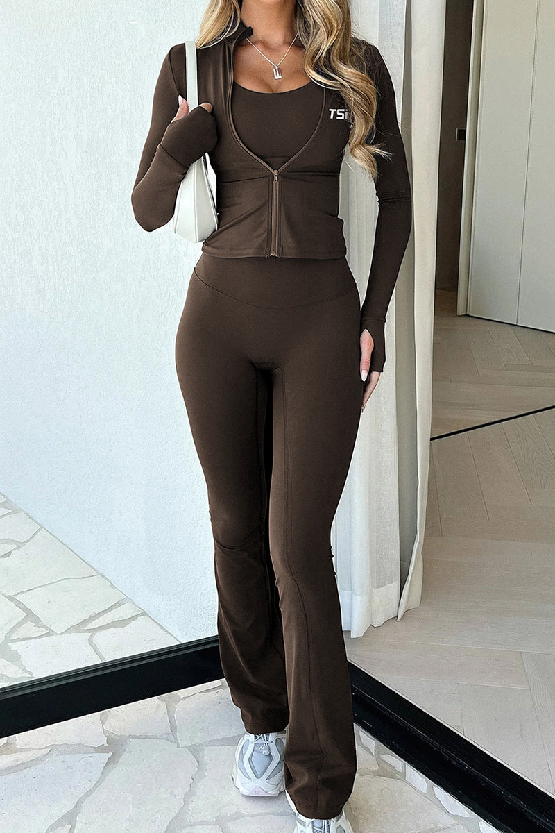 Sleek Two-Piece Zip-Up Activewear Set