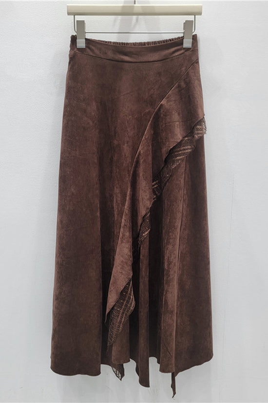 Asymmetrical Midi Wrap Skirt