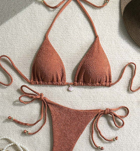 Glamorous Tie-Front Bikini Set