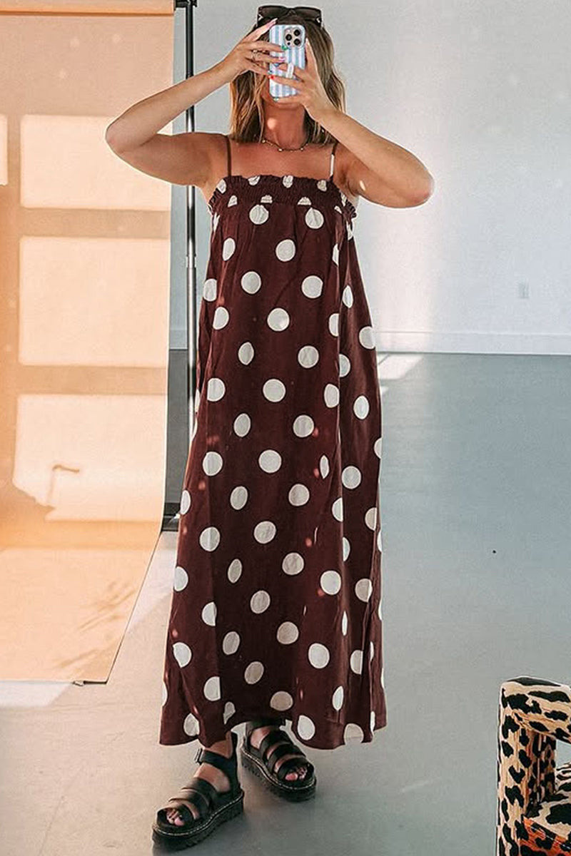 Polka Dot Casual Maxi Dress