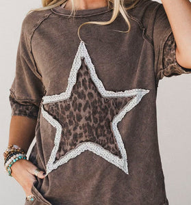 Star Patterned Casual T-Shirt