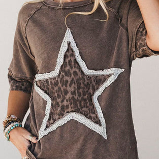 Star Patterned Casual T-Shirt