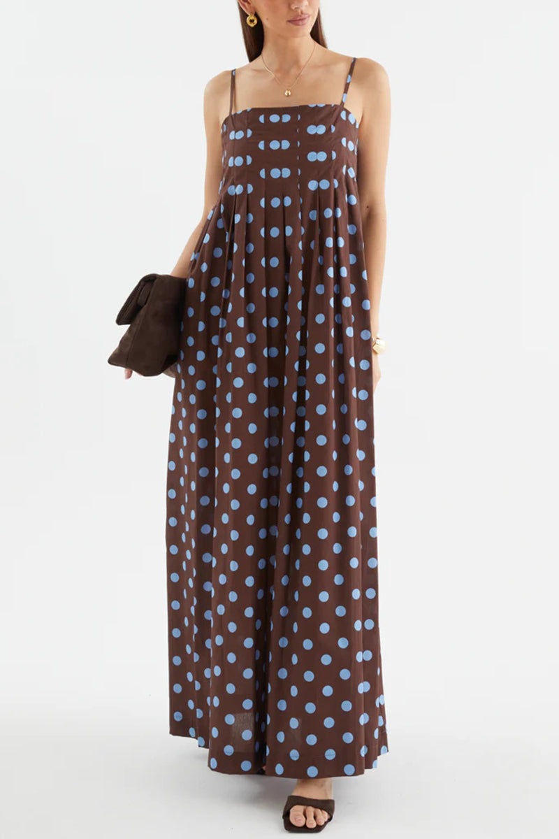 Polka Dot Sleeveless Maxi Dress
