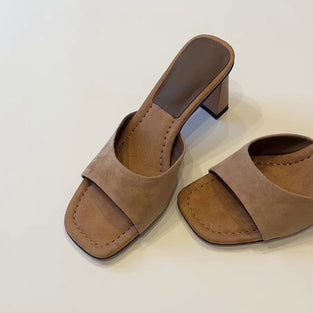 Chic Block Heel Slide Sandals
