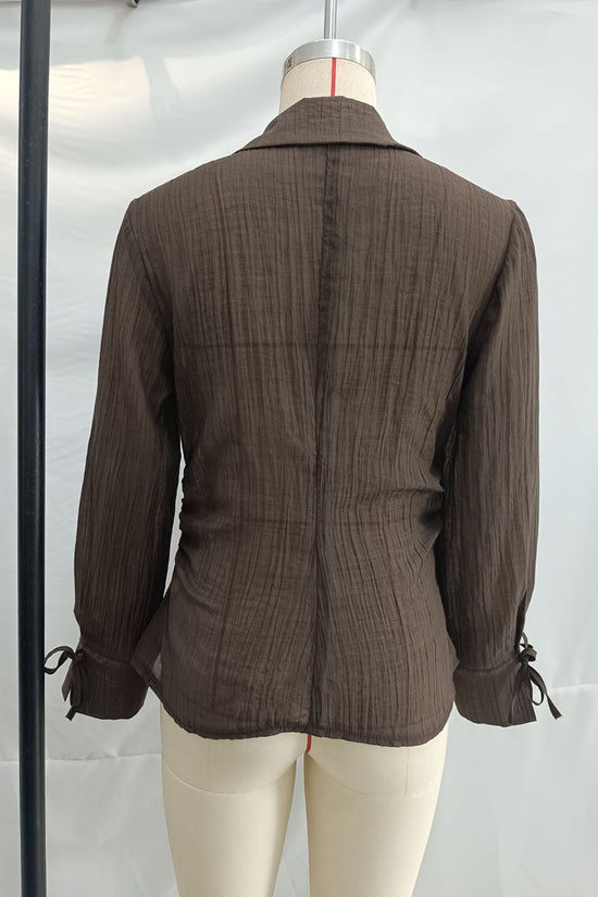 Stylish Buttoned Long Sleeve Blouse