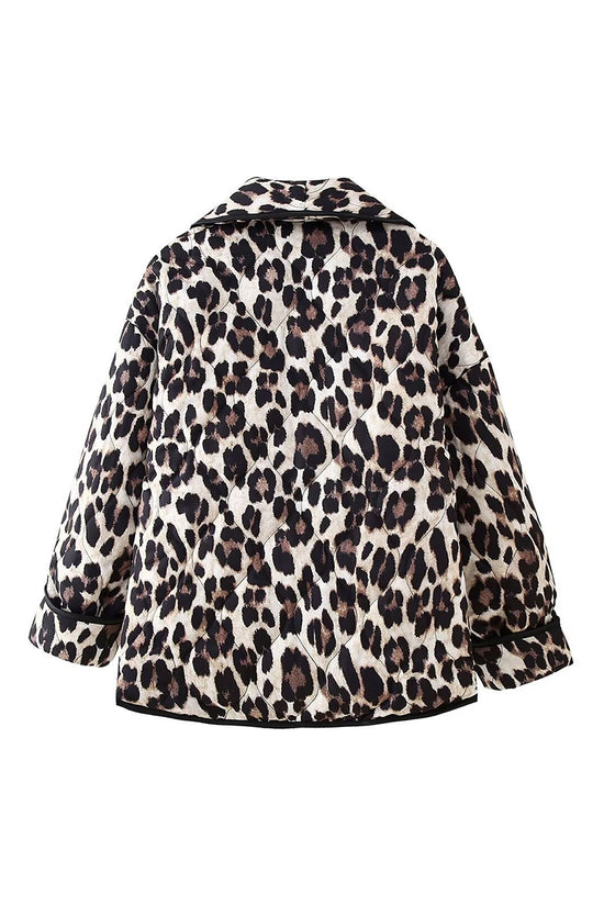 Leopard Print Open-Front Jacket