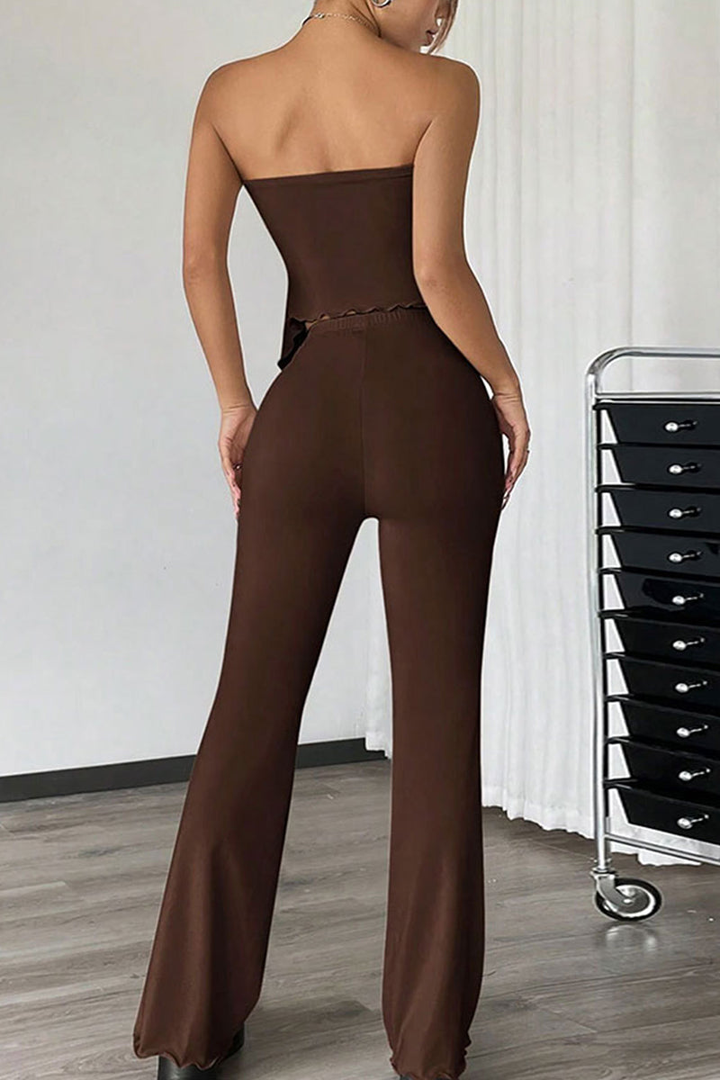 Strapless Ruched Pants Set