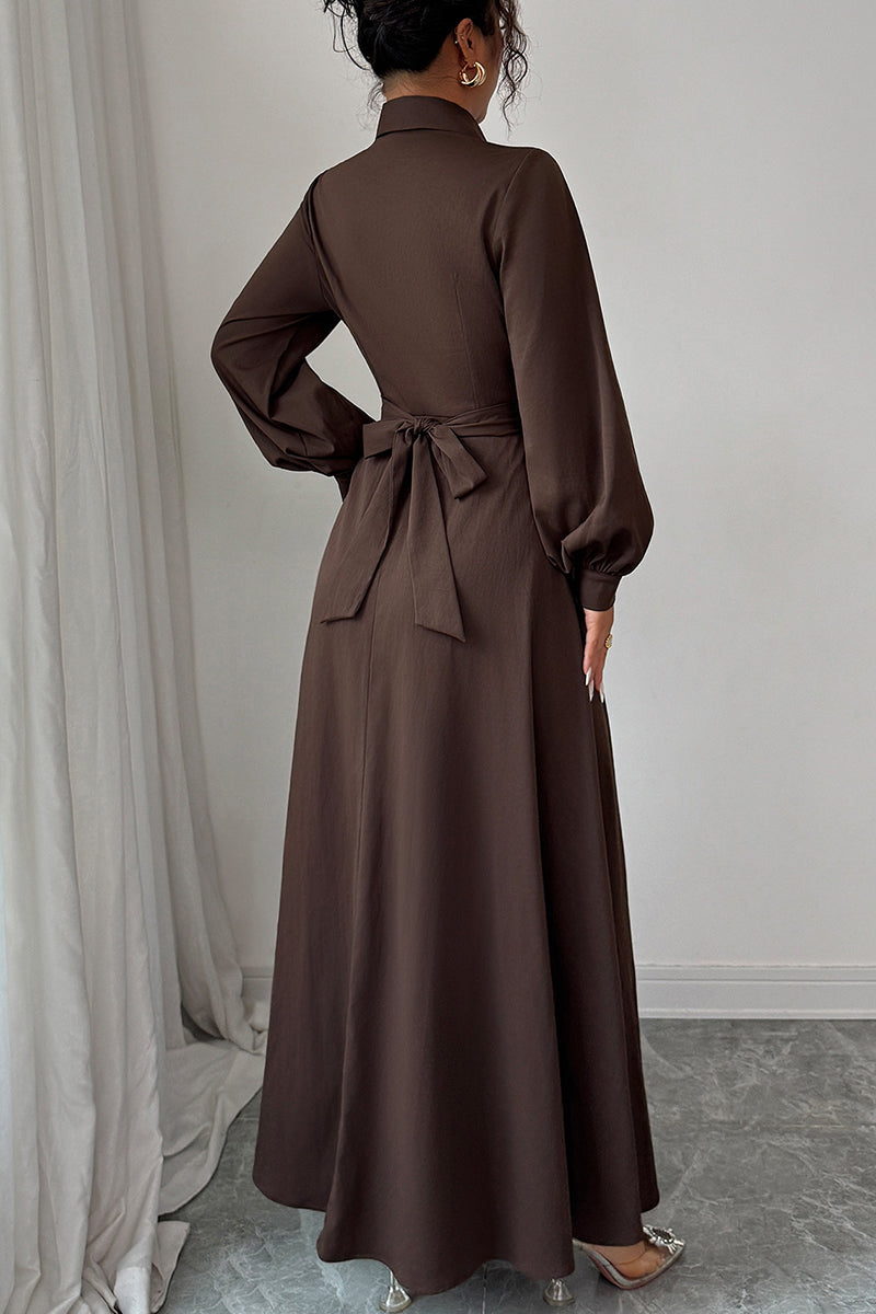 Elegant Long Sleeve Maxi Casual Dress