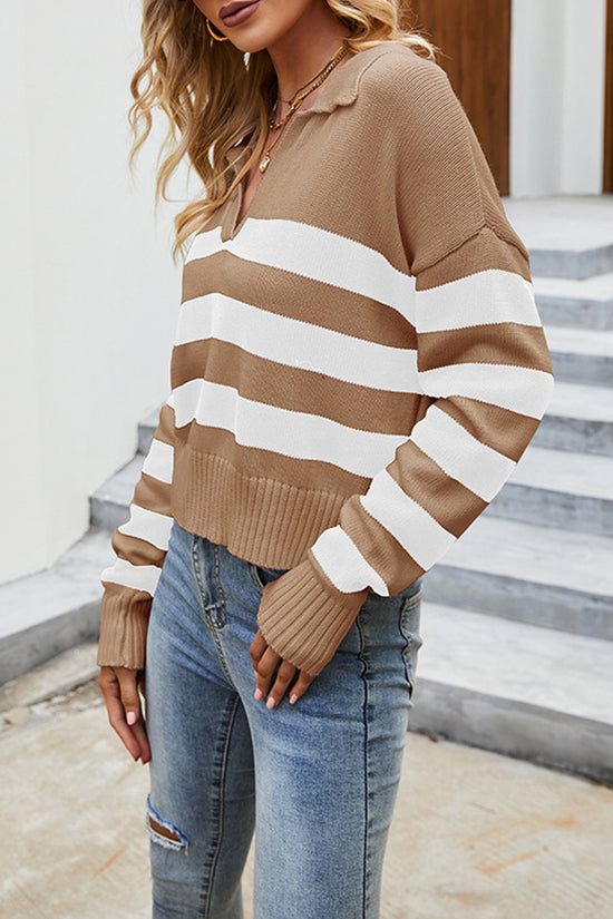 Striped Collared Sweater