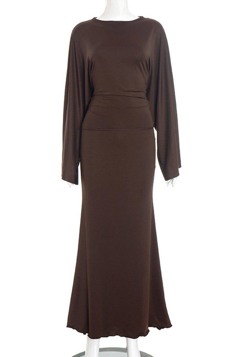 Elegant Long Sleeve Skirt Set