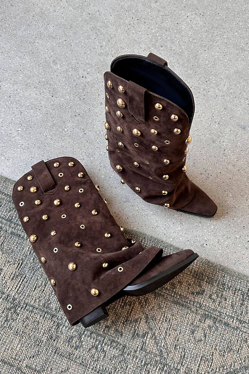 Studded Tall Western Boots