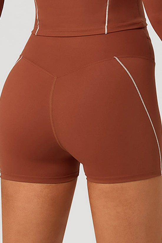High Waist Twist Active Shorts