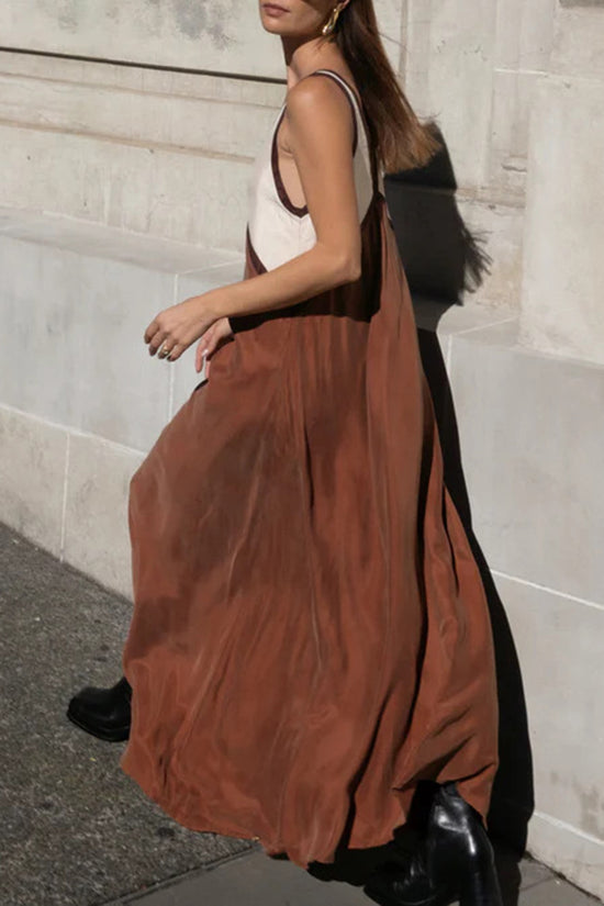 V-Neck Sleek Casual Maxi Dress