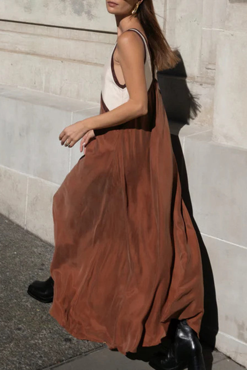 V-Neck Sleek Casual Maxi Dress