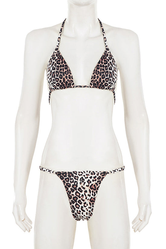 Leopard Print Tie Bikini Set