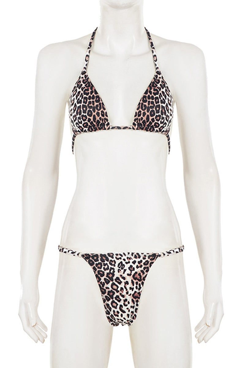 Leopard Print Tie Bikini Set
