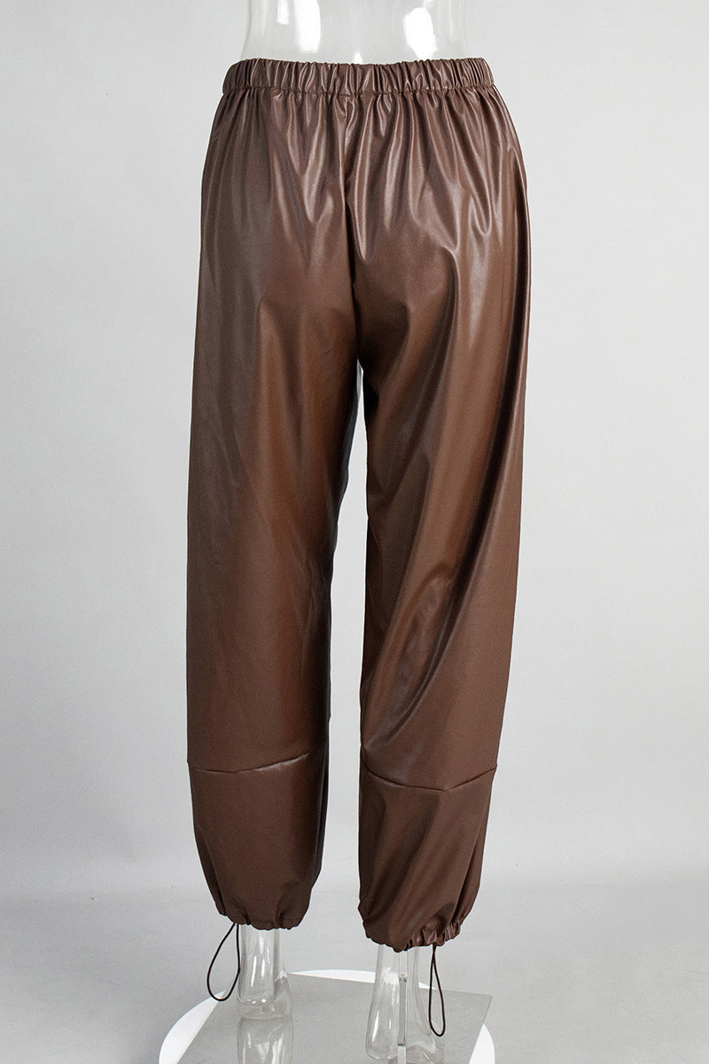 Relaxed Fit Drawstring Casual Pants