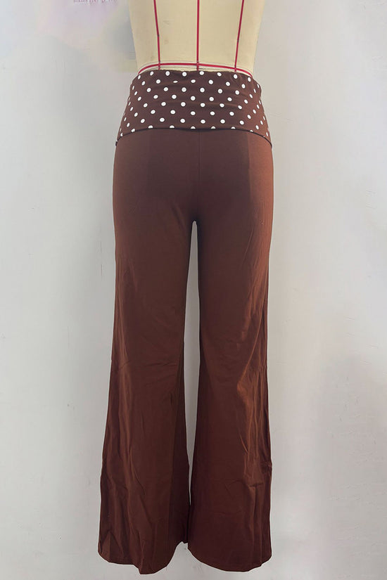 Polka Dot Waist Casual Flare Pants