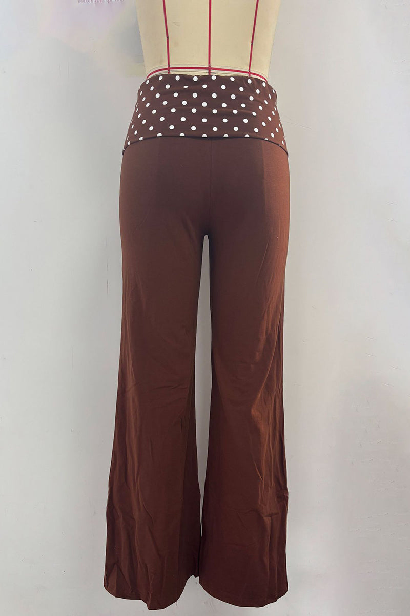 Polka Dot Waist Casual Flare Pants