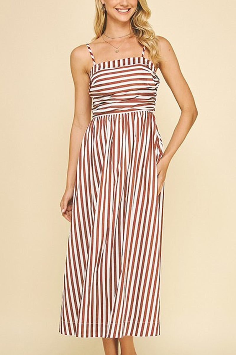Striped Sleeveless Maxi Dress