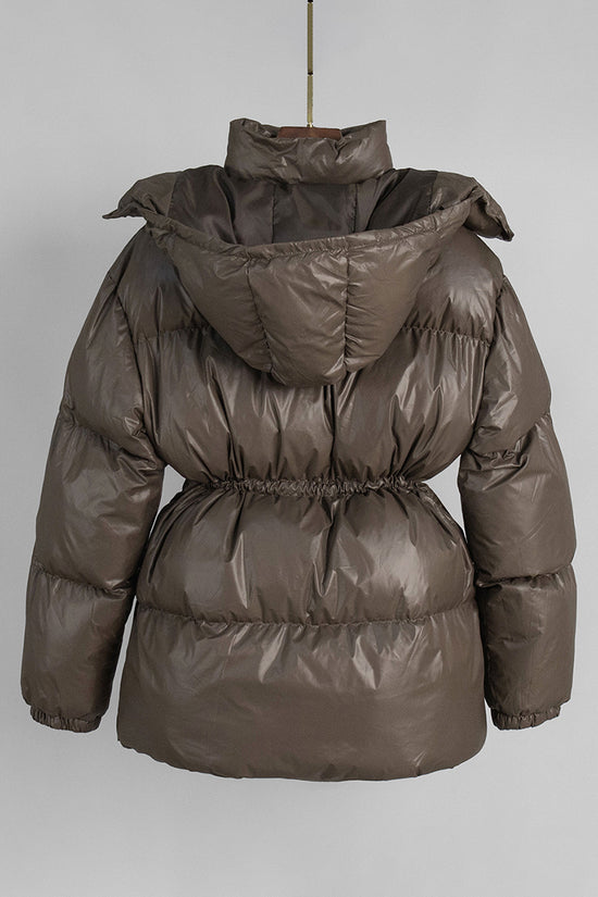 Sleek Belted Puffer Coat
