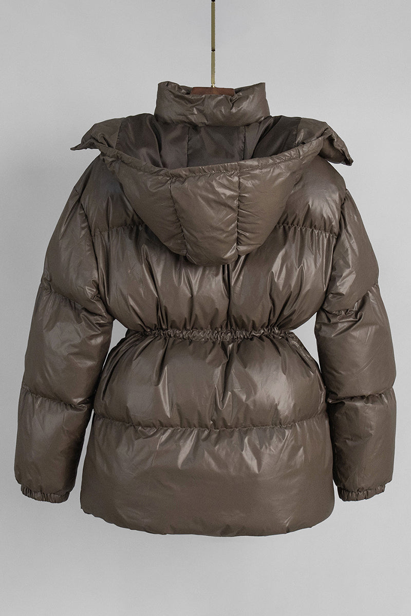 Sleek Belted Puffer Coat