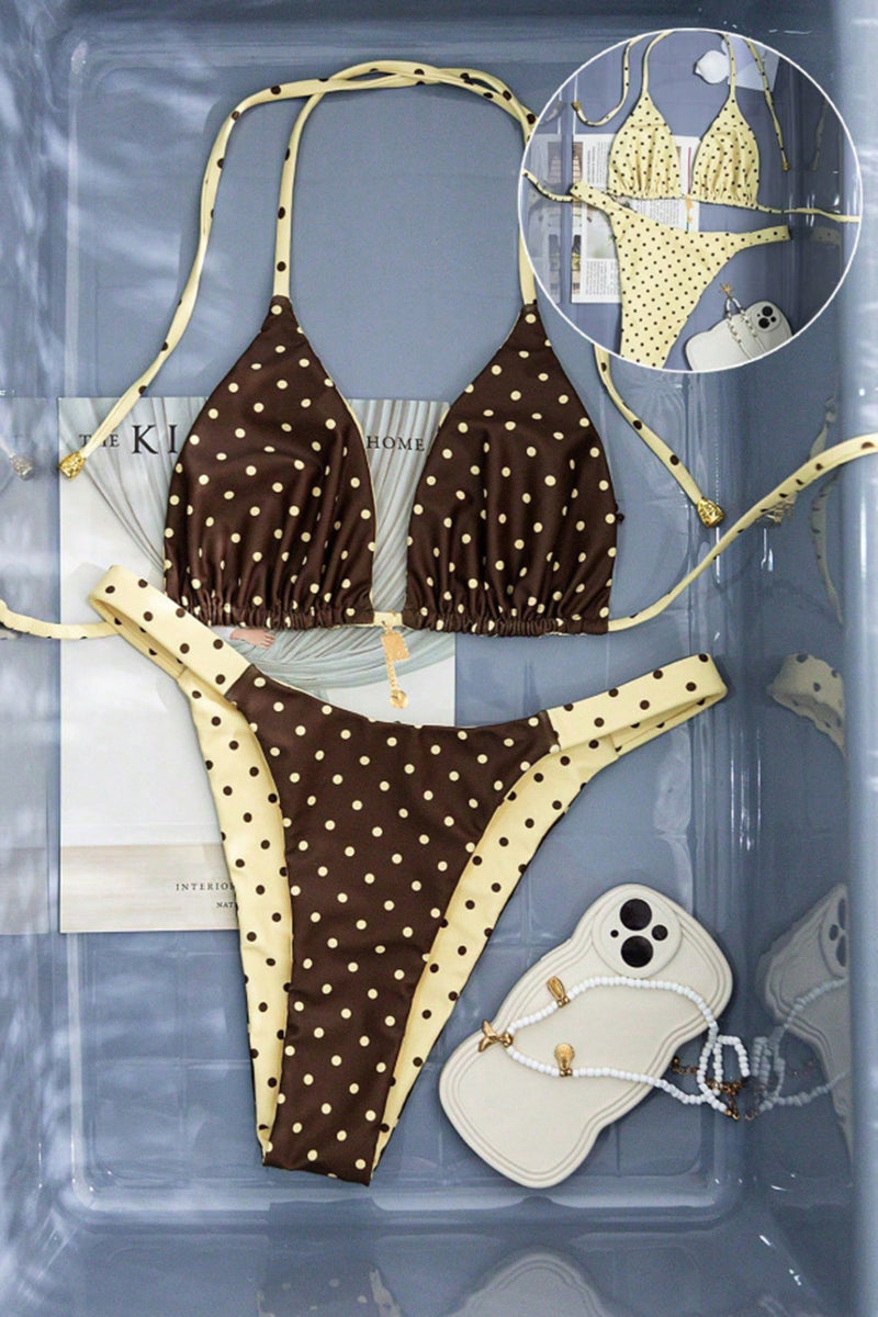 Polka Dot Triangle Bikini Set
