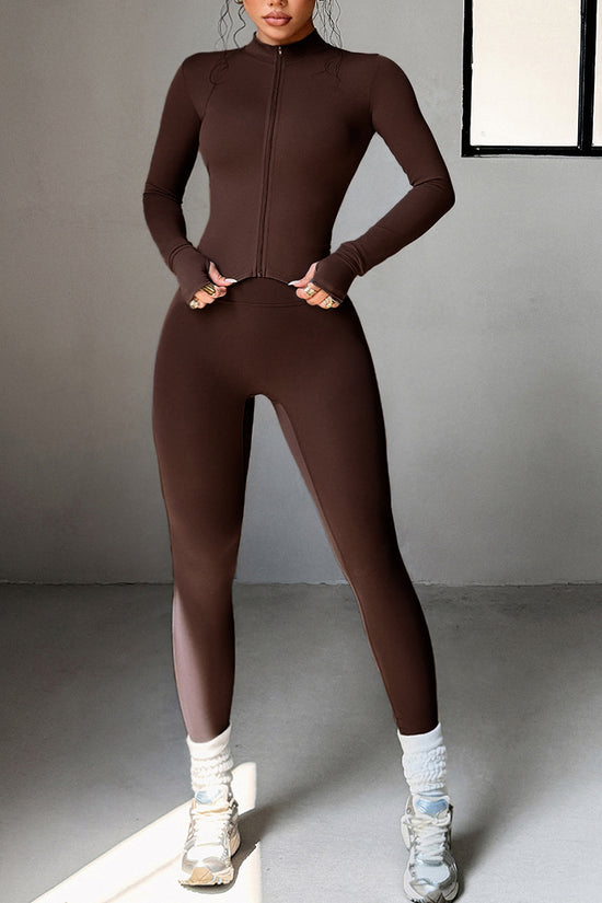 Sleek Zip-Up Activewear Set
